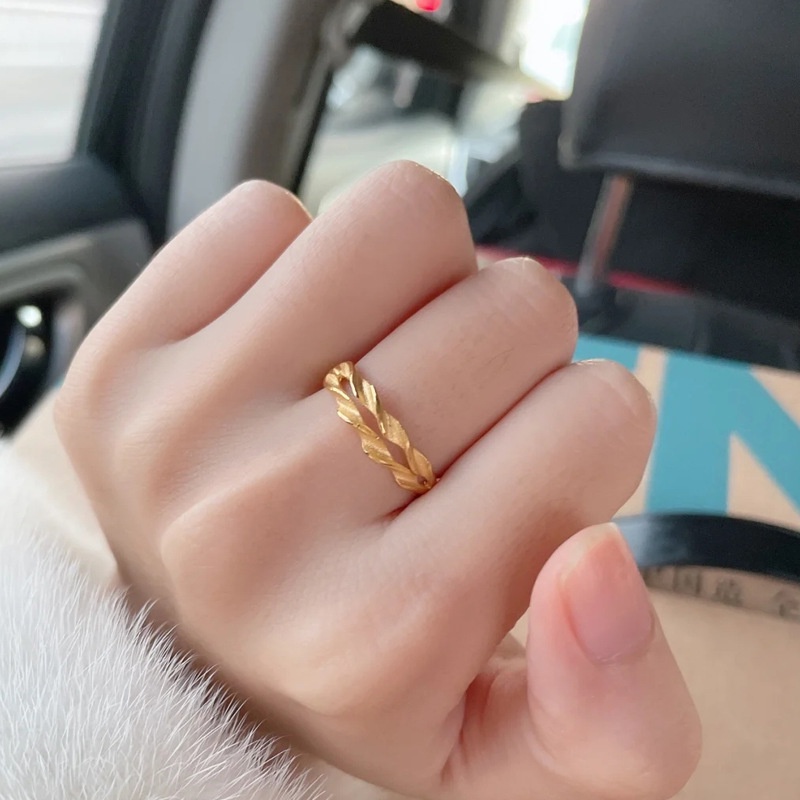 Nhẫn Gợn Xoắn Mạ Vàng 18K Loại Đẹp Điều Chỉnh Được Kích Cỡ, Nhẫn Nữ