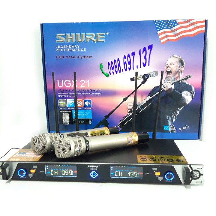 [loại1] micro không dây cao cấp SHUR.E UGX21 - mic karaoke UGX 21