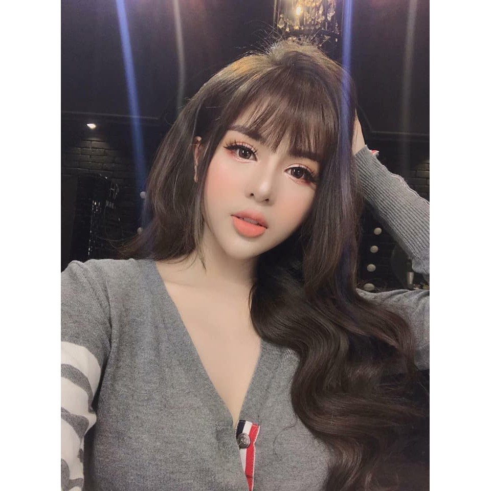 Tóc mái thưa  làm bằng sợi tóc thật, dùng nhiệt thoải mái.