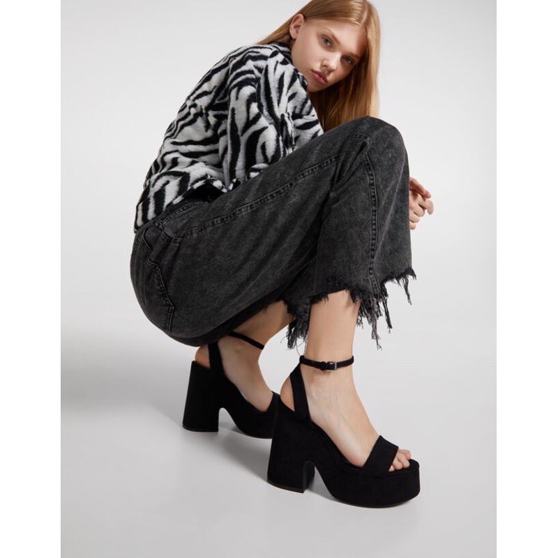 Sẵn/ sandal bershka siêu đẹp 05, dép BSK quai hậu 🖤  beska