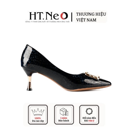 Giày cao gót HT.NEO Thiết kế da mềm mại, đế cao 3 cm, cùng khuy bắt mắt CS245