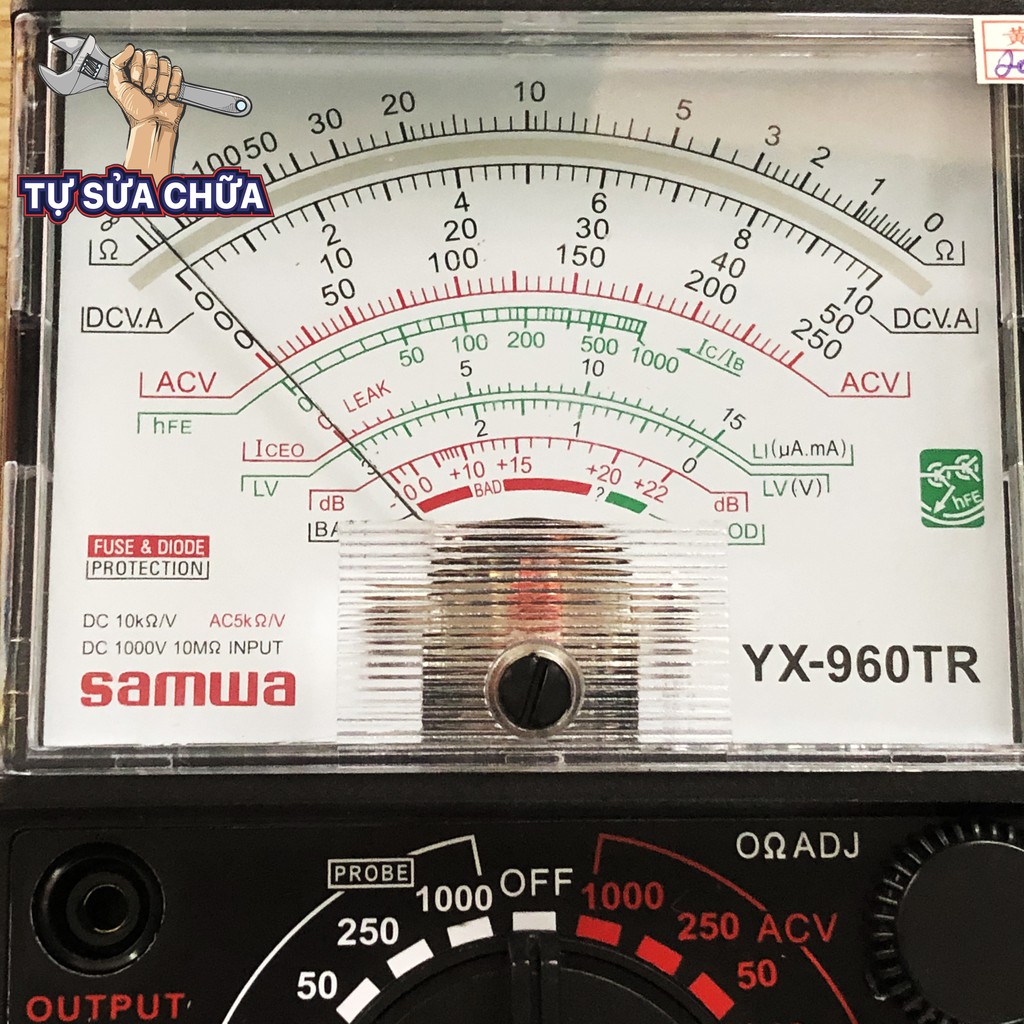 Đồng hồ vạn năng kim Samwa YX960TR Đồng hồ đo điện tặng kèm pin