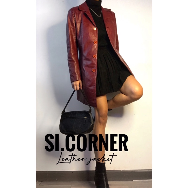 Áo khoác da thật dáng dài  𝗟𝗘𝗔𝗧𝗛𝗘𝗥 𝗝𝗔𝗖𝗞𝗘𝗧 2hand