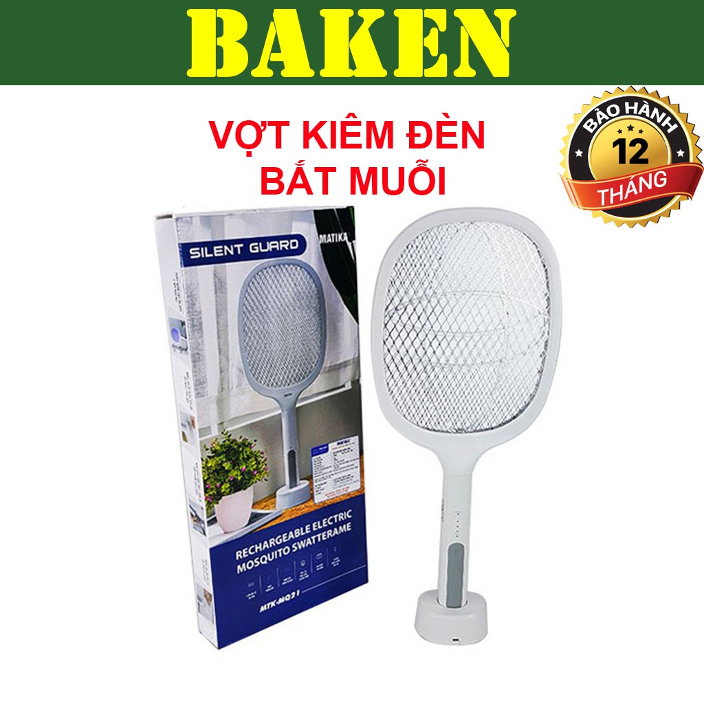 Vợt Muỗi Kiêm Đèn Bắt Muỗi Tích Điện 2 Trong 1 MATIKA MTK-MQ21 - BAKEN