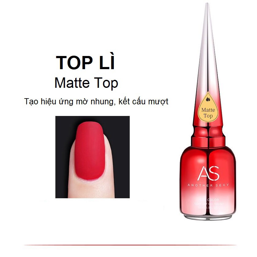 Matte top gel AS red - top lì, top nhám