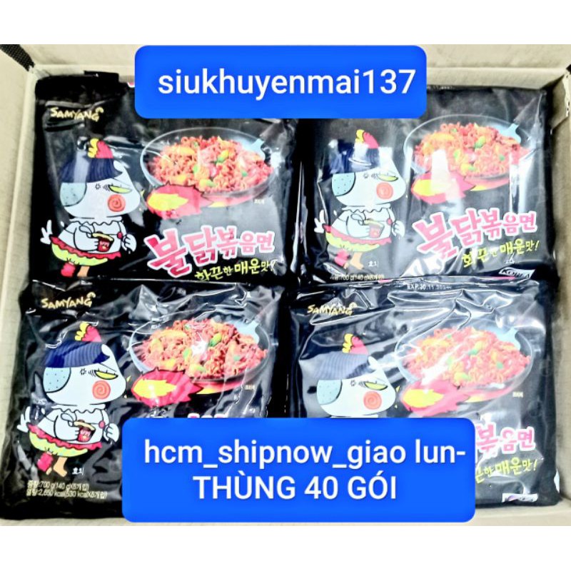 Sỉ Thùng mì cay gà đen/ kim chi  hàn quốc samyang( 40 gói X 140gr)