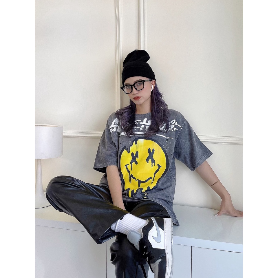 Áo Thun Form Rộng  Wash Tee Fun 2 Màu Xám Gonz | BigBuy360 - bigbuy360.vn