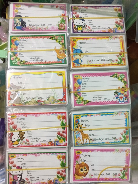 10 tập  Nhãn vở loại to