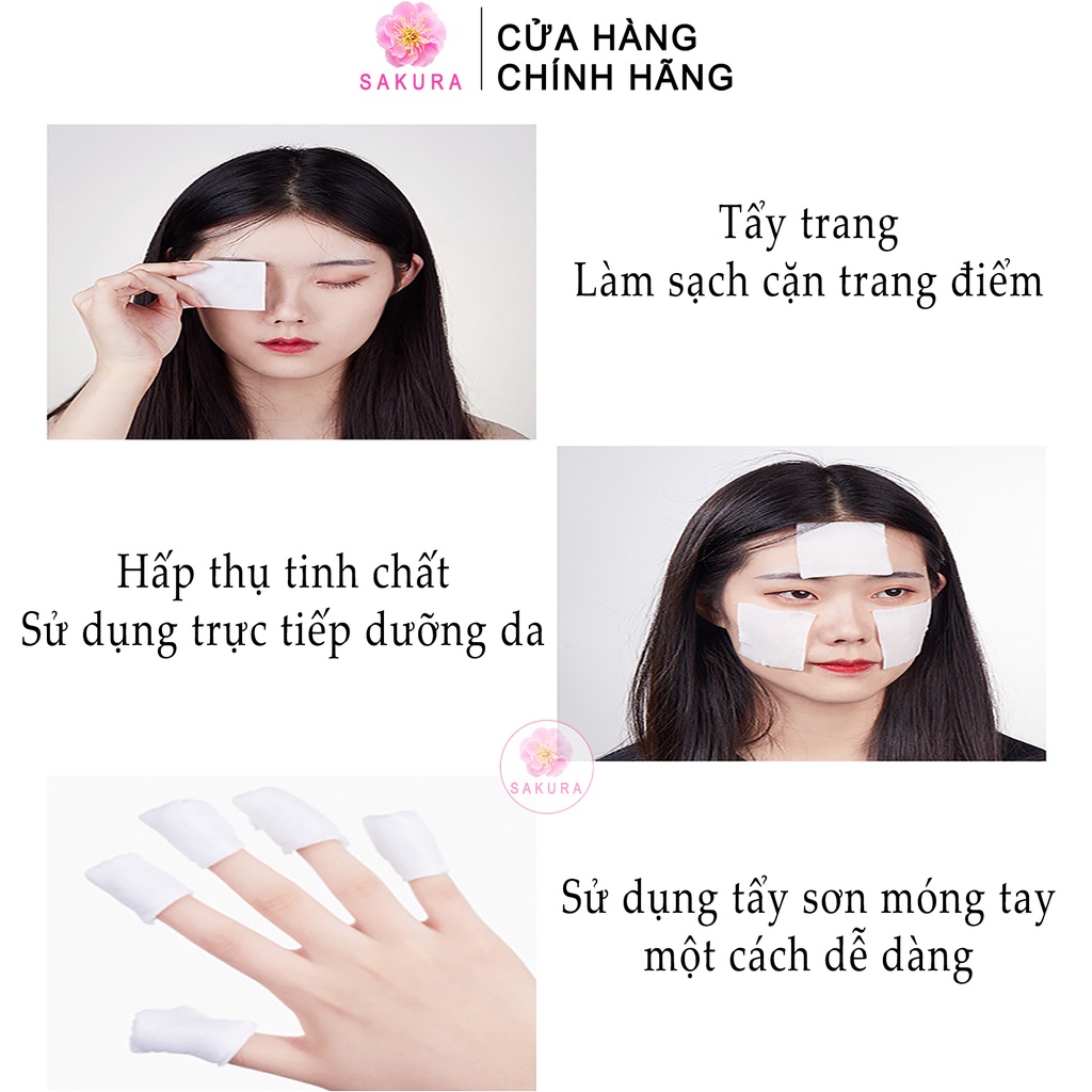 Bông Tẩy Trang Nội Địa Trung 3 Lớp Cotton Pads Maycreate Mềm Mịn 222 Miếng 150 Miếng 230 Miếng Lameila SAKURA