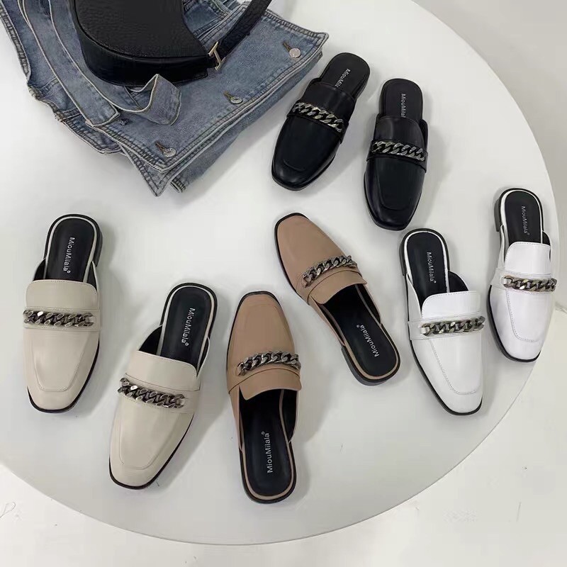 Giày sục da xích cao cấp  Andu Store Sục bệt nữ