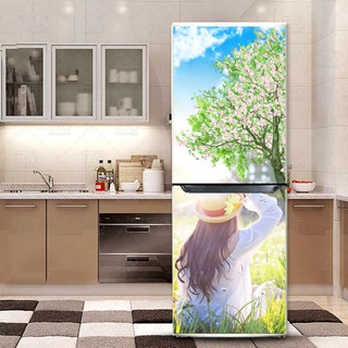 DECAL DÁN TỦ LẠNH MẪU CÔ GÁI