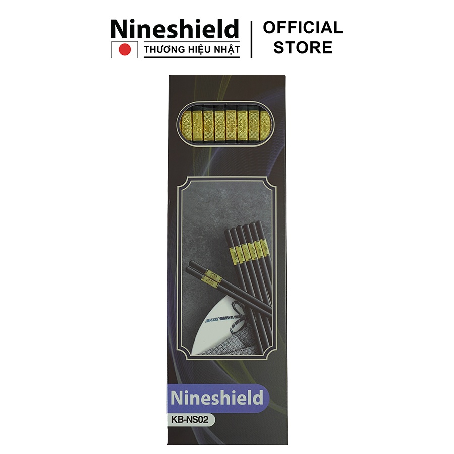 Hộp 10 đôi đũa mạ vàng Nineshield NS02 [Mã BMLTB35 giảm đến 35K đơn 99K]