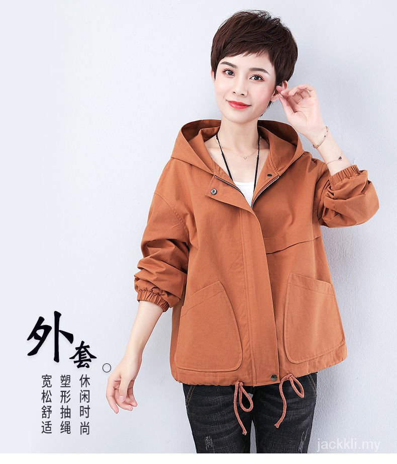 Áo Khoác Cotton Dáng Rộng Thời Trang Xuân Thu Cho Phụ Nữ Trung Niên