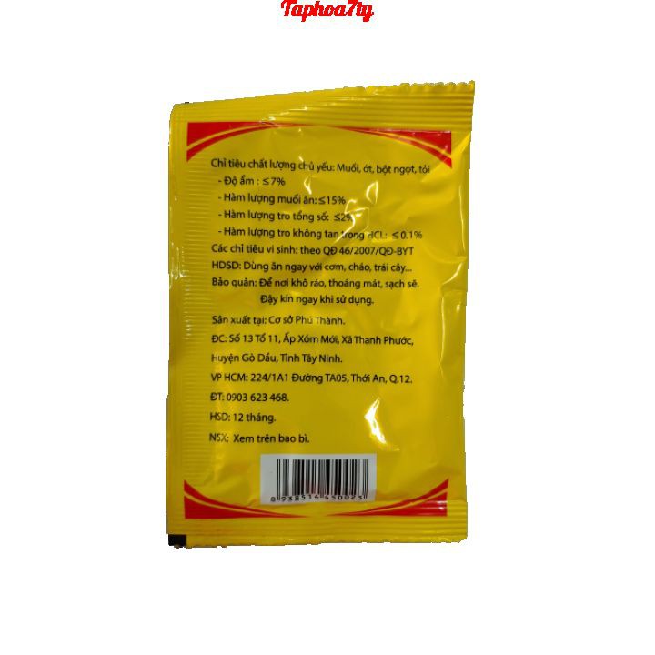 Dây 10 Gói Muối Ớt Phú Thành chấm trái cây siêu ngon gói 15gr