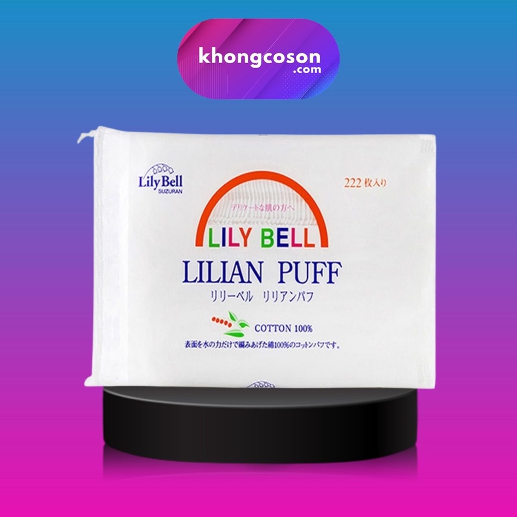 Bông Tẩy Trang Lily Bell 222 Miếng Sợi Cotton Siêu Mềm Mỏng Dai Không Xơ Thấm Hút Tốt – Khongcoson