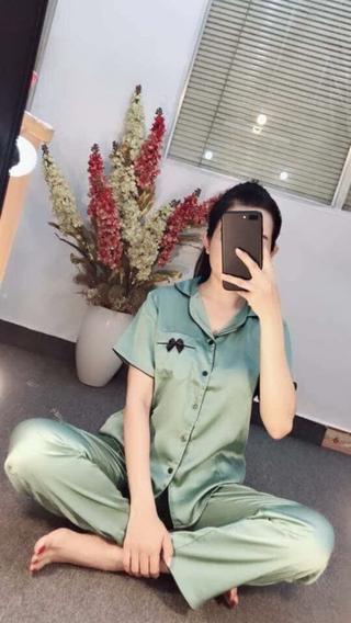 BỘ LỤA QUẦN DÀI TAY NGẮN