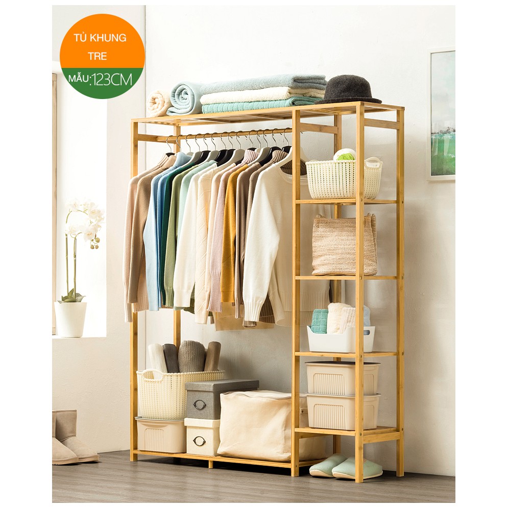 Tủ Quần Áo Khung Tre - Tủ Khung Tre -  Phong Cách Hàn Quốc. | BigBuy360 - bigbuy360.vn