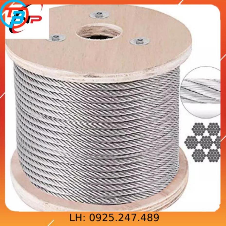 30 Mét cáp INOX 304 3mm chống rỉ sét,ăn mòn cực tốt.Làm dây phơi quần áo,trang trí nhà cửa....kimkhinhatphat