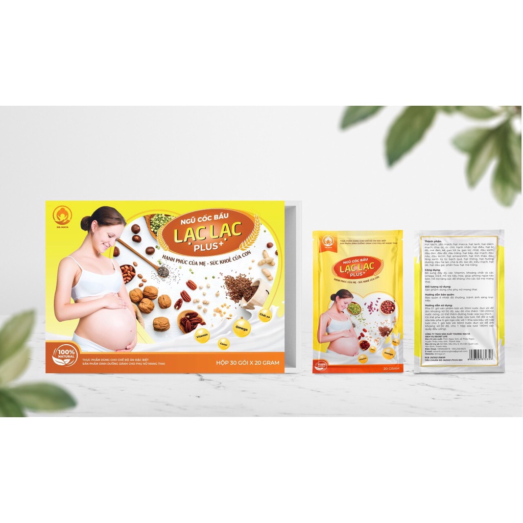 Ngũ cốc bầu lạc lạc Dr.Maya giàu dinh dưỡng 1 Hộp 600gram 30 gói.