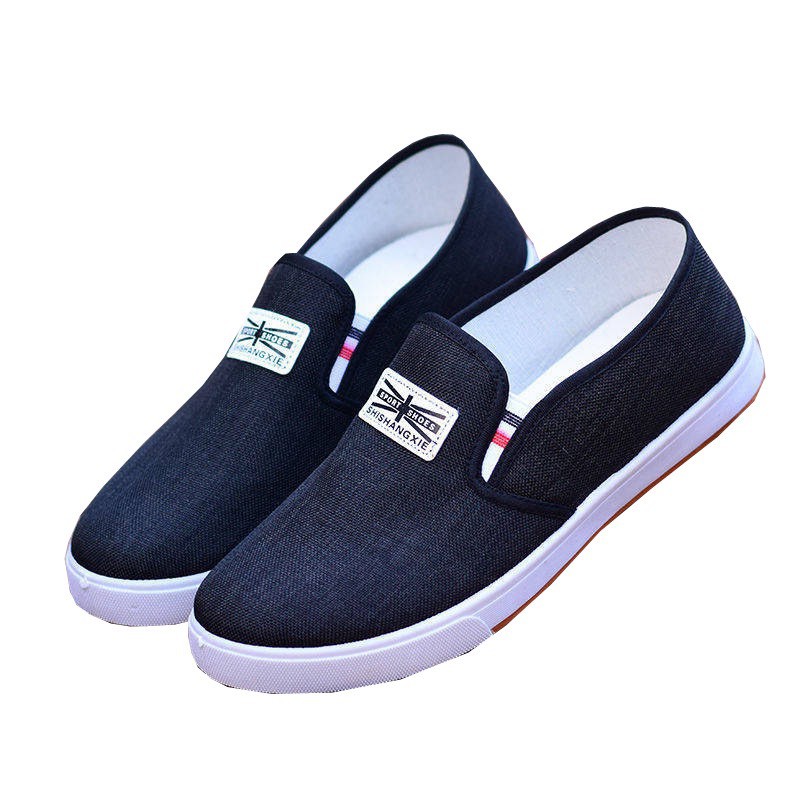 Giày lười vải nam Sport Shoes có 2 màu đen và xám thoáng khí