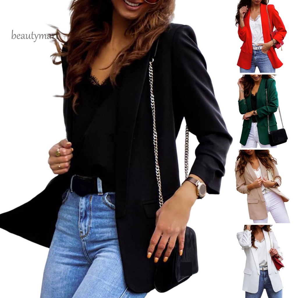 Áo Khoác Vest Nữ Tay Dài Phong Cách Công Sở beautymartm1 OL