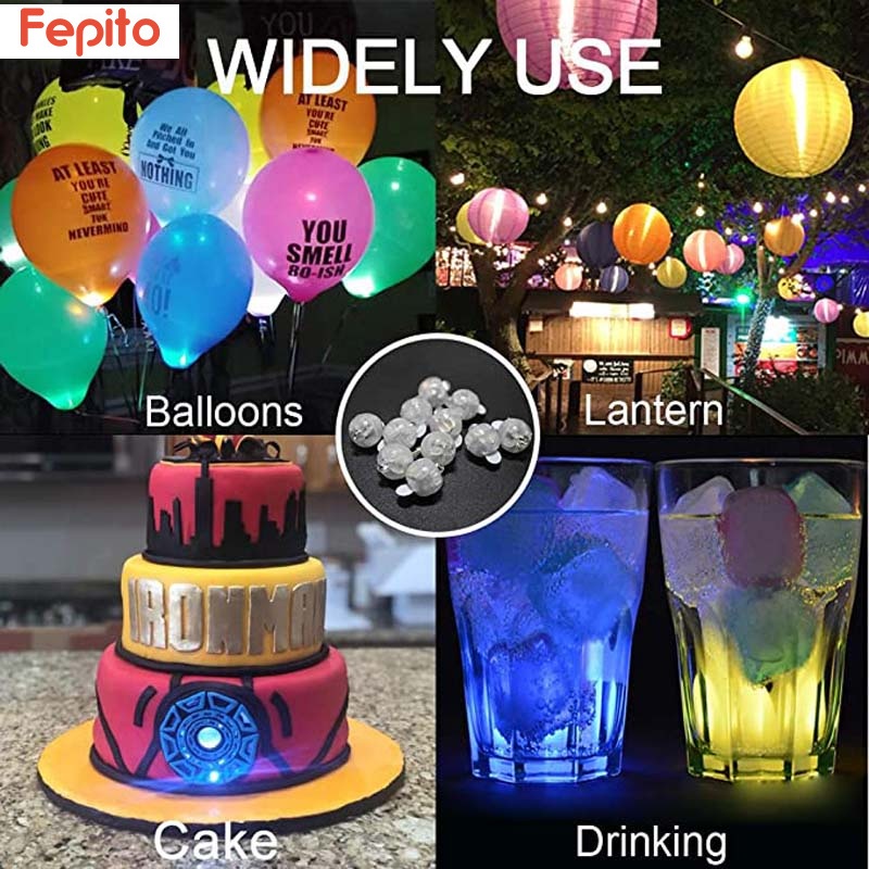 Bộ 50 Bóng Bay Chống Nước Có Đèn LED Phát Sáng Trang Trí Tiệc