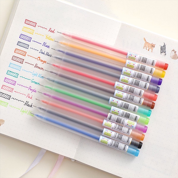 Bút gel Resun ngòi 0.5mm viết calligraphy Béo shop tiêu đề sổ tay bullet journal nhiều màu cao cấp B28