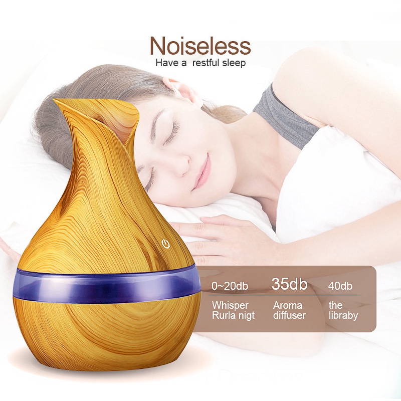 Máy Xông Tinh Dầu Phòng Ngủ Tulip 300ml Phun Sương Tạo Ẩm Khuếch Tán Tinh Dầu Thơm Phòng Đuổi Muỗi & Xua Đuổi Côn Trùng