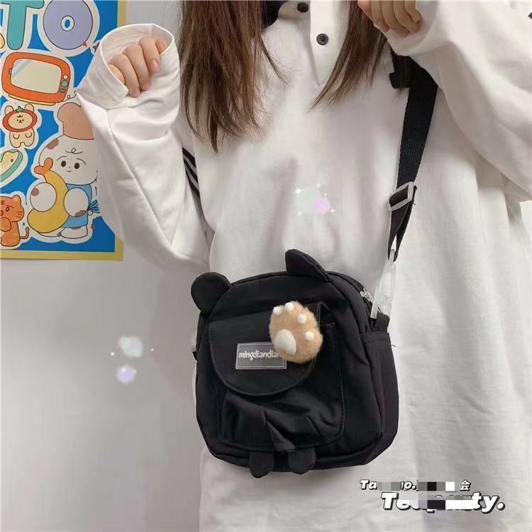 Canvas bag small square bag Korean style ins Japanese style cute girl crossbody cute student shoulder bag