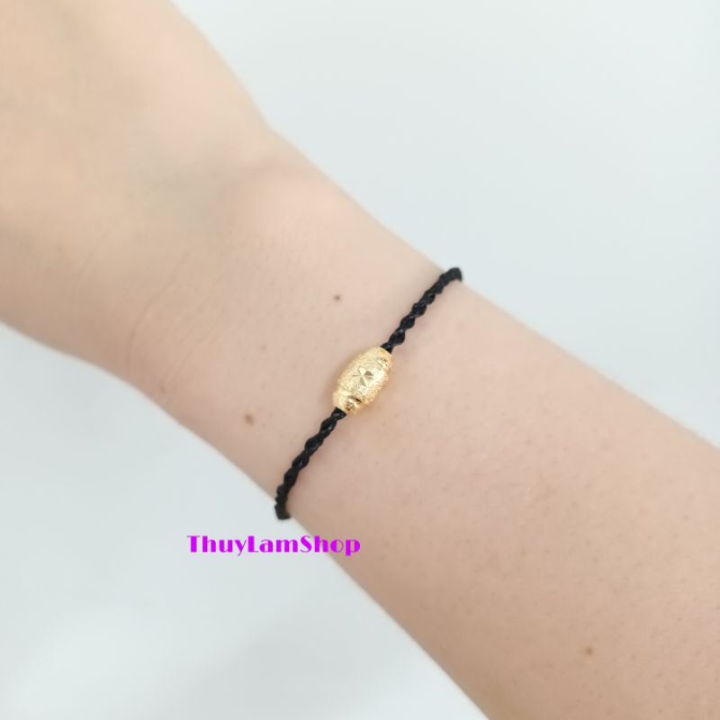 Vòng tay chỉ may mắn đã Trì Chú mix hạt gạo vàng kích tài lộc ý nghĩa no đủ cả năm