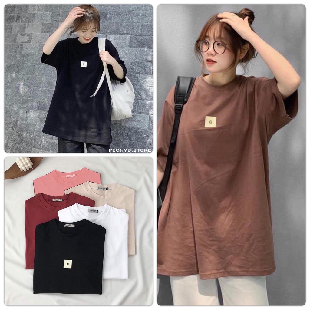 Áo Thun Tay Lỡ Chữ G PEONYB Nữ  🌸 Phông form rộng oversize in hình vintage đường phố, 3158 hàn quốc Ulzzang 🌸