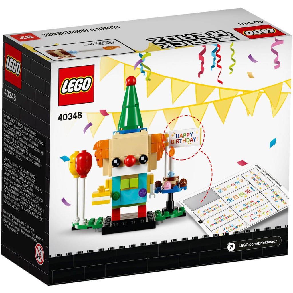 40348 Lego BricksHeadz Birthday Clown - Chú hề Chúc mừng sinh nhật.