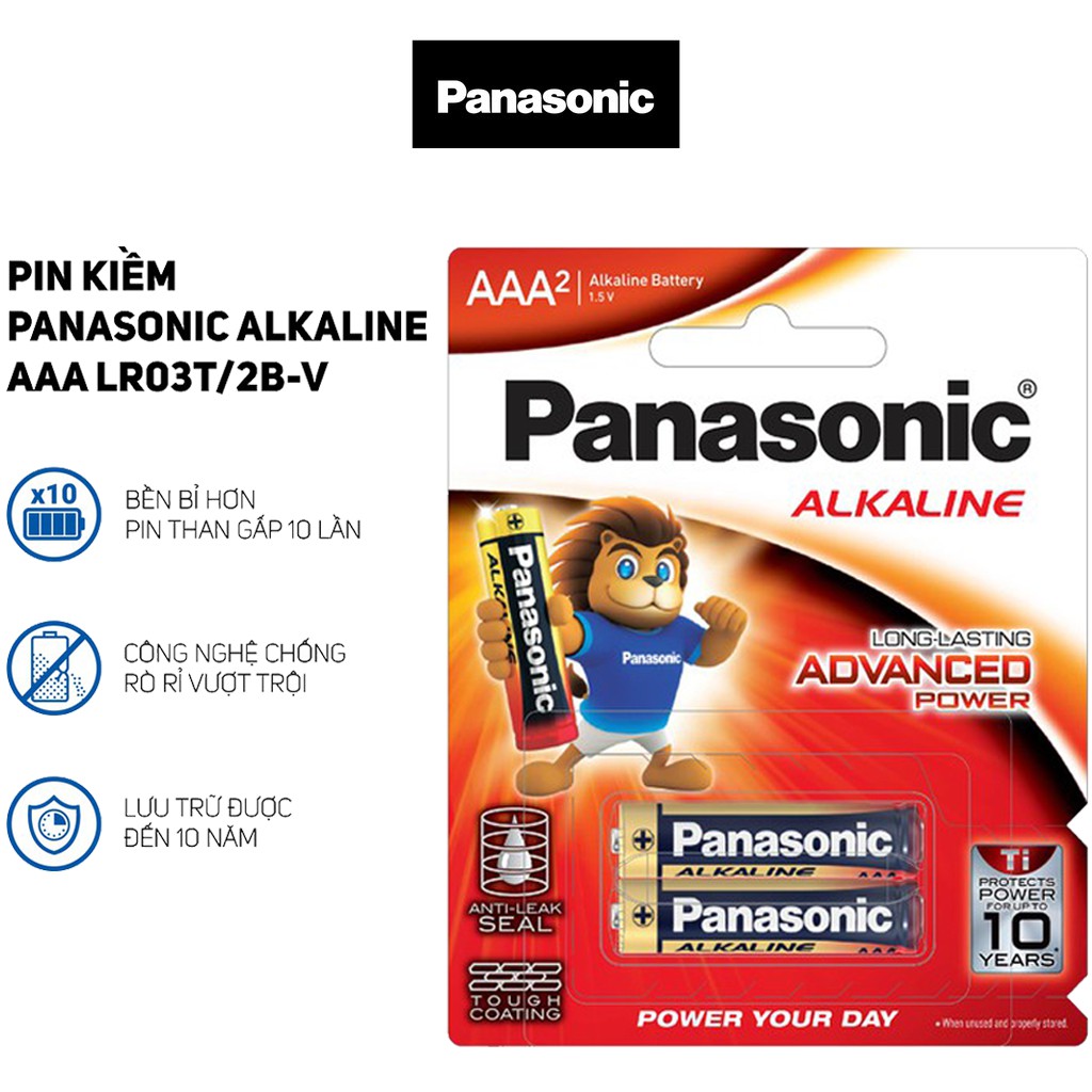 Pin AAA 1,5V PANASONIC Chính hãng Siêu Bền Loại Chống Chảy Nước [Gía Vỉ 2 Viên]