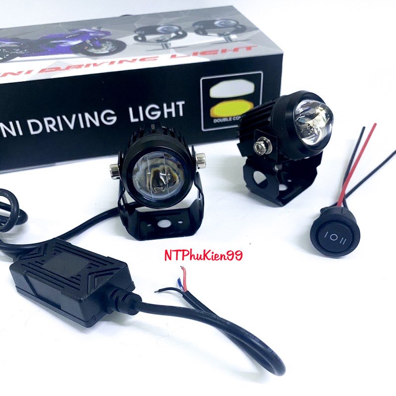 Đèn Led trợ sáng mini 2 nhiệt màu siêu sáng.Loại 1 Có Cục Nguồn giá 1 đèn