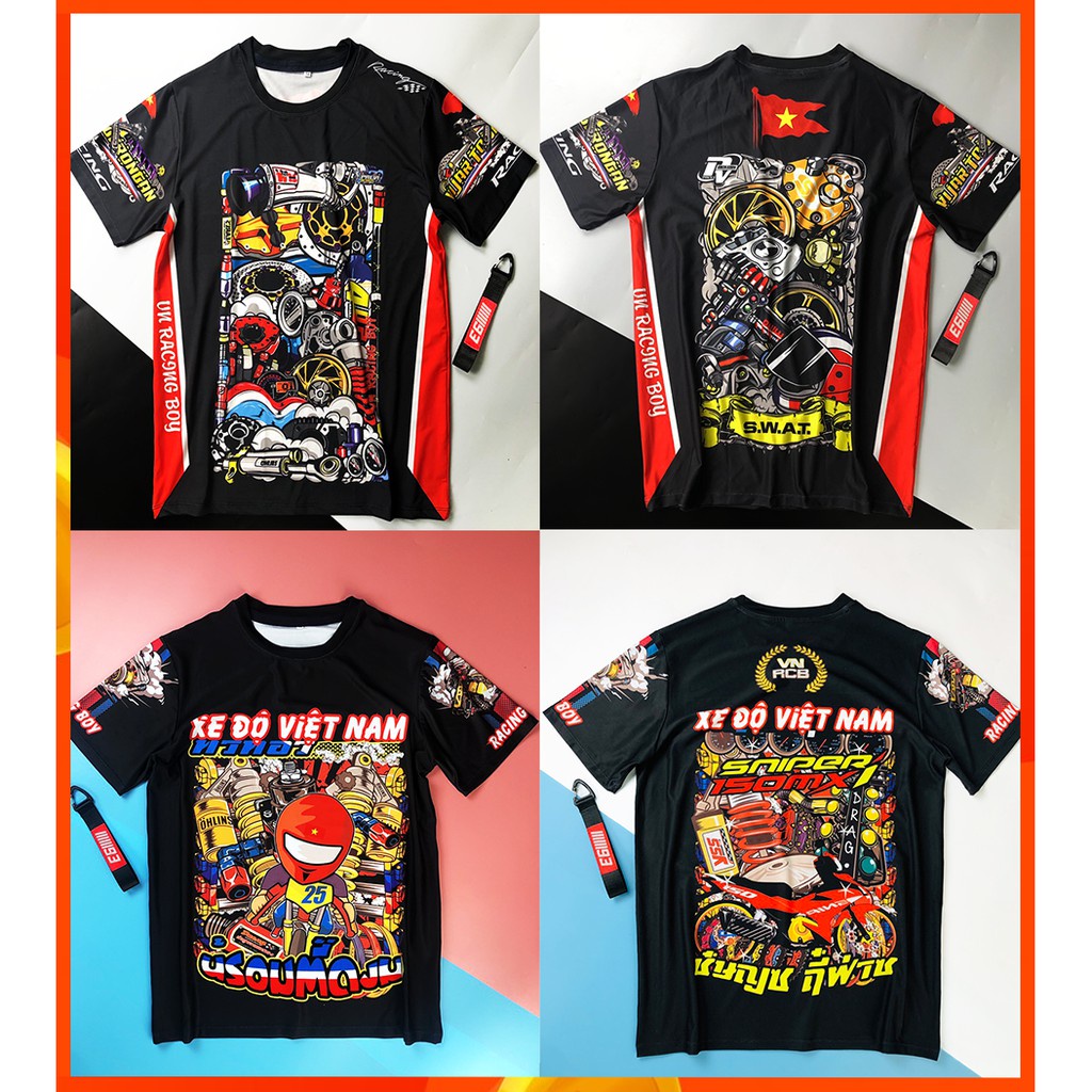 ❃Áo Thun Xe Đua RacingBoy, Độ Việt Nam Chibi 3D Cực Thoáng Mát Vải Tốt - BẢO HÀNH TRỌN ĐỜI [ FREE SHIP ]