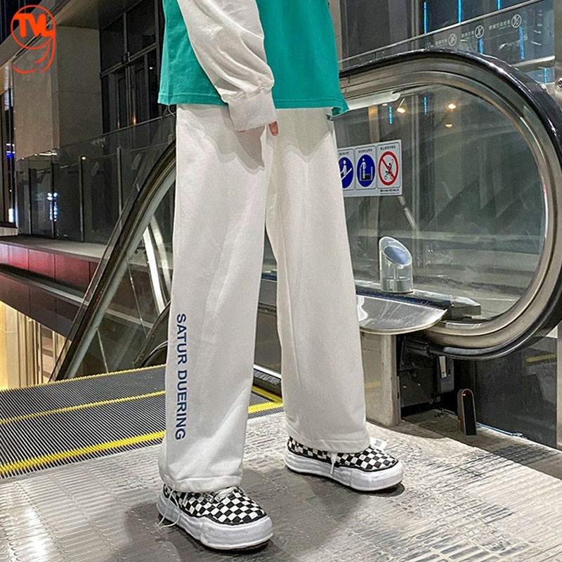 Quần Ổng Rộng Nam Nữ TVl1999, Quần Jogger Unisex Thêu Chữ Ulzzang Dây Rút Ở Gấu Chất Liệu Umi Mềm Mại Không Phai Xù.
