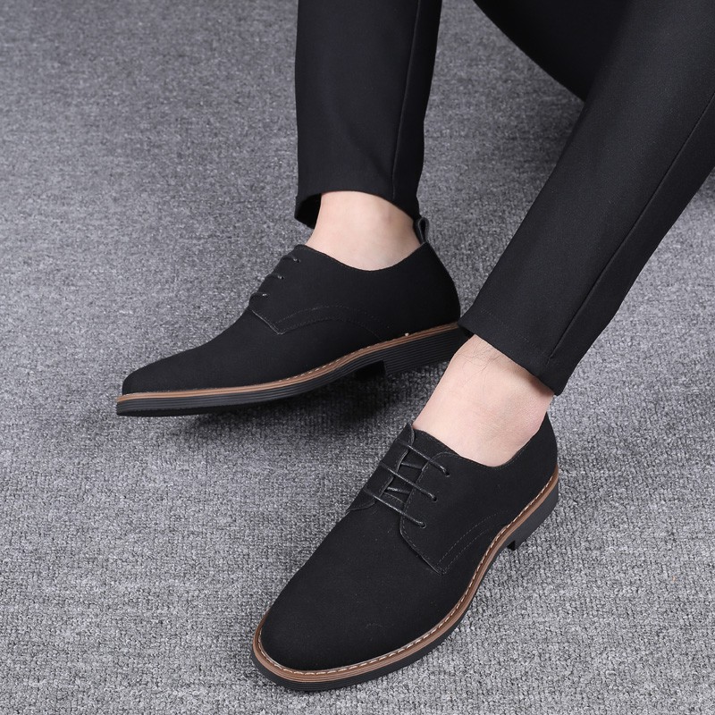 Giày Da Lộn Đế Bằng Size Lớn Phong Cách Lịch Lãm Cho Nam
