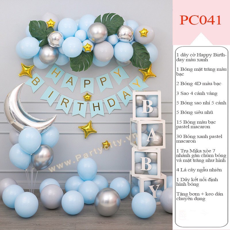 Set trang trí sinh nhật bé trai rất đẹp PC041