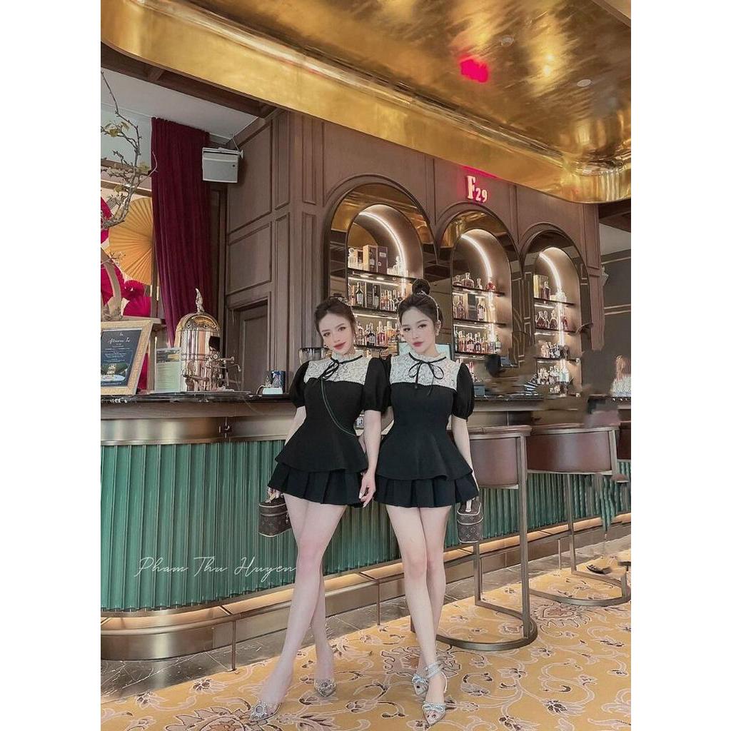 Áo babydoll cổ nơ nhỏ điệu đà