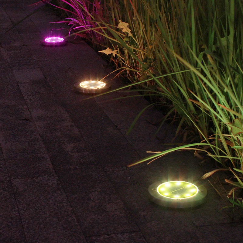 Đèn cắm đất 8 LED năng lượng mặt trời trang trí sân vườn DC08