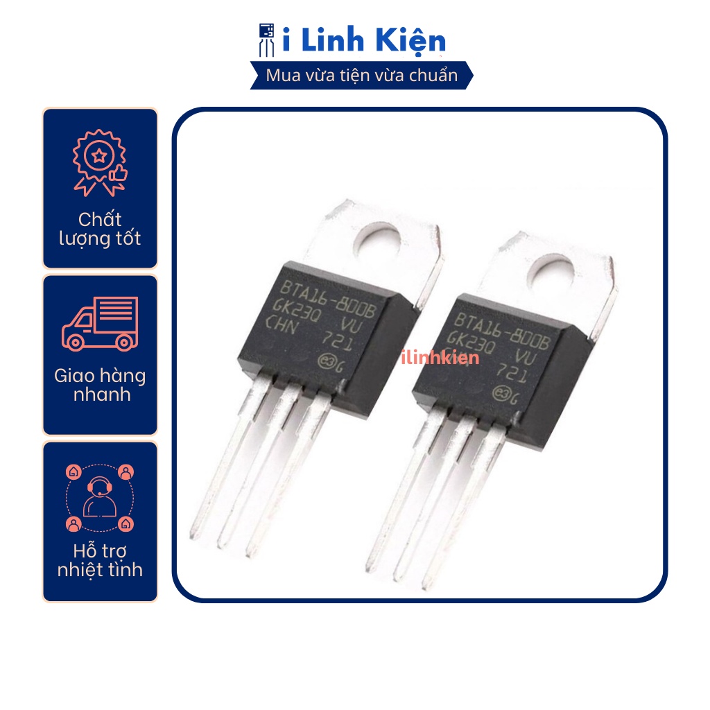 Triac BTA16 800V BTA16 600V chất lượng tốt.