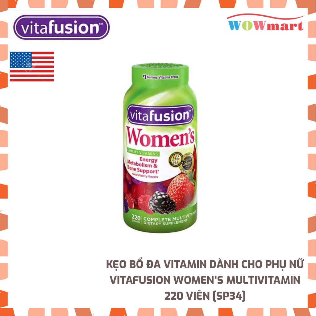 Kẹo bổ đa Vitamin dành cho phụ nữ Vitafusion Women's Multivitamin 220 viên