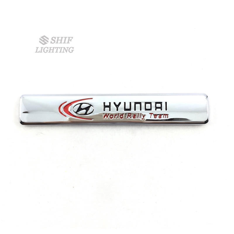 Phụ kiện logo bằng kim loại dán trang trí xe hơi Hyundai World rally Team
