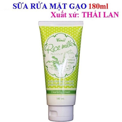 Sữa rửa mặt gạo Civic Rice milk 180ml trắng da,sạch mụn Thái Lan