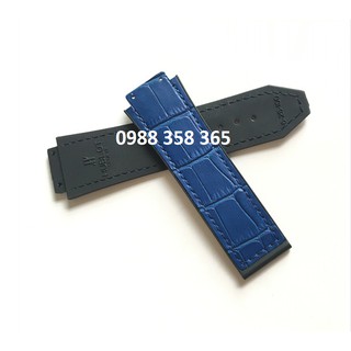 Dây da cá sấu xanh dương hublot ( tặng kèm tua vít mở ốc)
