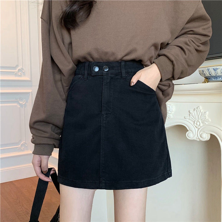 Chân Váy Jeans Chữ A Phong Cách Hàn Quốc Thời Trang Cho Nữ