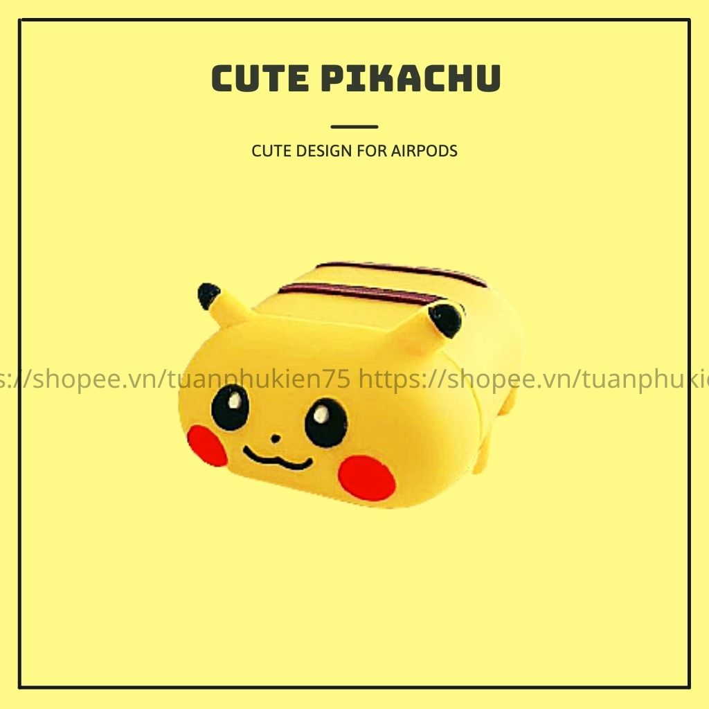 VỎ BỌC AIRPODS CUTE PIKACHU Case Tai Nghe Không Dây Airpods 1/ 2/ i12/ Pro