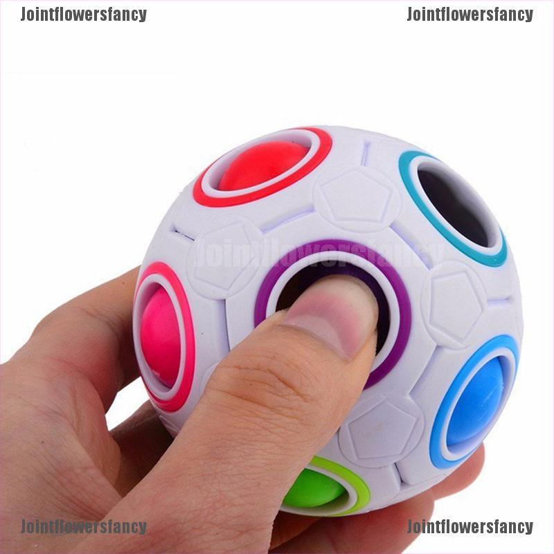 Jointflowersfancy Magic Rainbow Ball Cube Speed Puzzle Ball Kids Educational Learning Funny Toys CBG