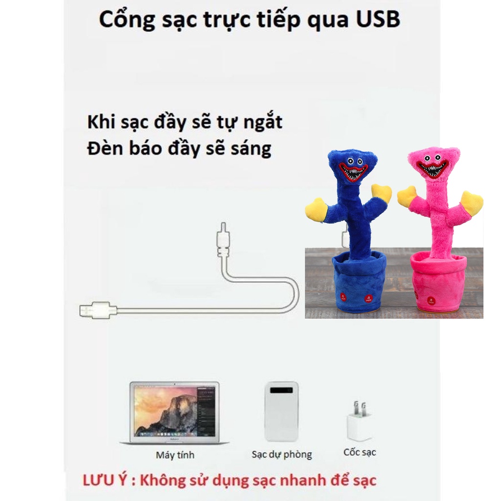 Xương rồng nhảy múa huggy wuggy poppy playtime cây biết nói hàng loại 1 cho bé trẻ em Gôn đồ chơi