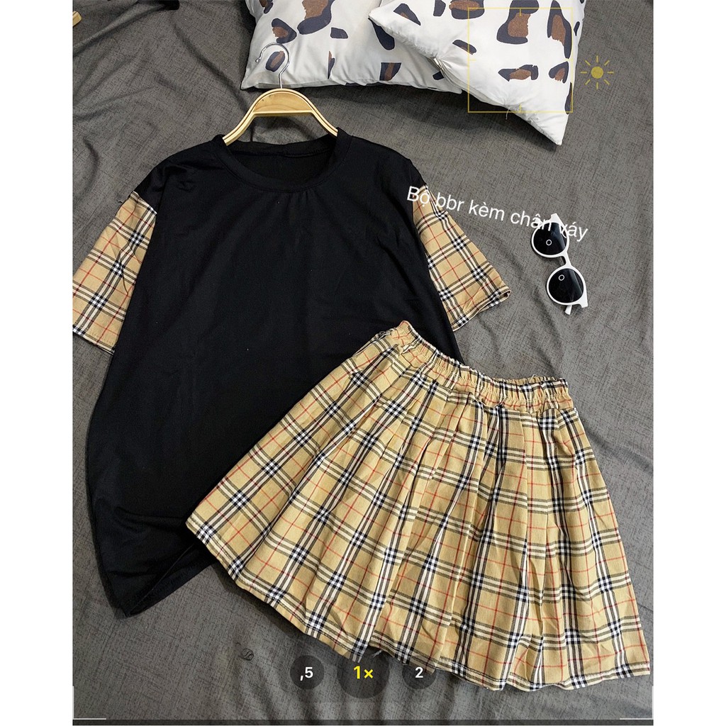 [RẺ VÔ ĐỊCH] Sét bộ đồbbr kèm chân váy lên sẵn 2 màu nha 💕Dáng áo phông suông dễ mặc , chân váy tennis (kèm ảnh thật) | BigBuy360 - bigbuy360.vn